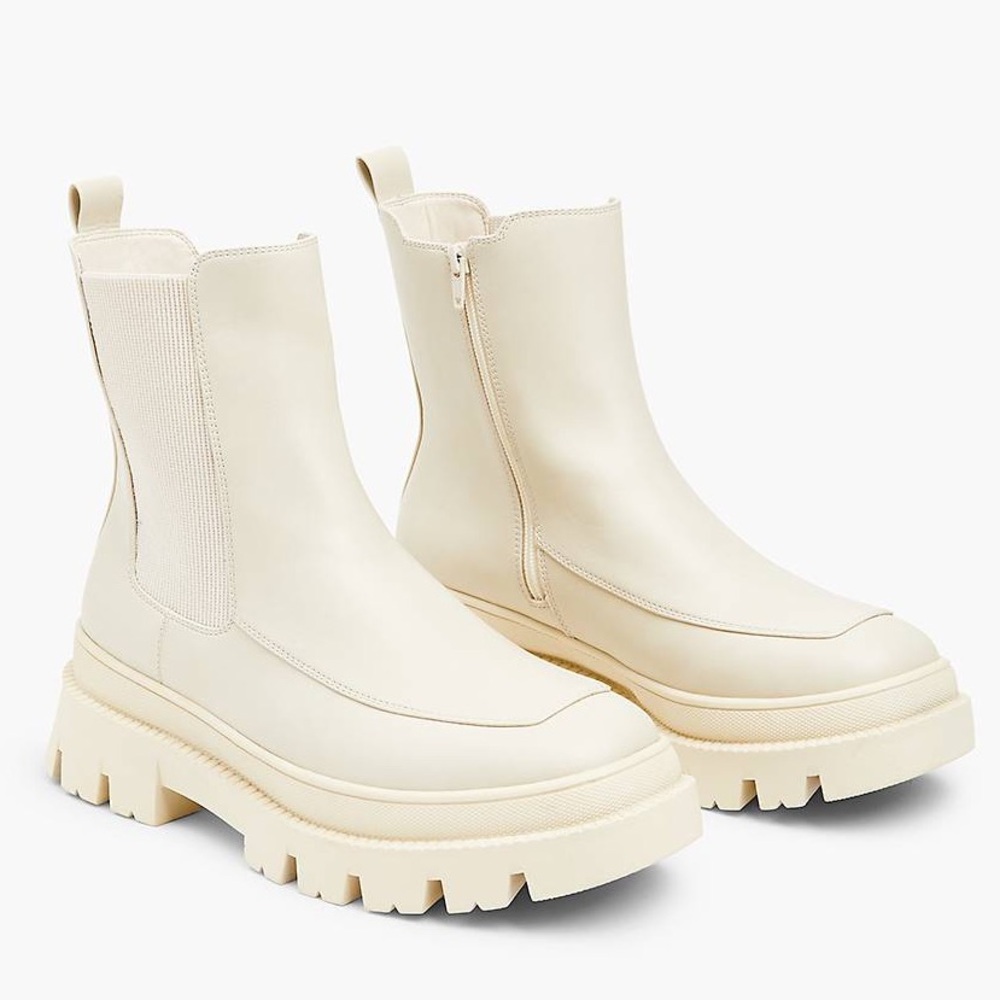 WIDE Lane Bryant Dream Cloud Faux Leather Super Lug Booties